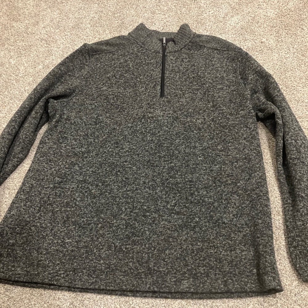 Telluride Clothing Company Mens XXL Gray Marled Quarter Zip Pullover Sweater